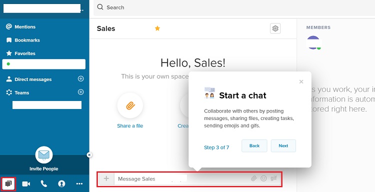 Ring Centralのチャット機能でメッセージ送信、ファイル共有、タスク作成可能！